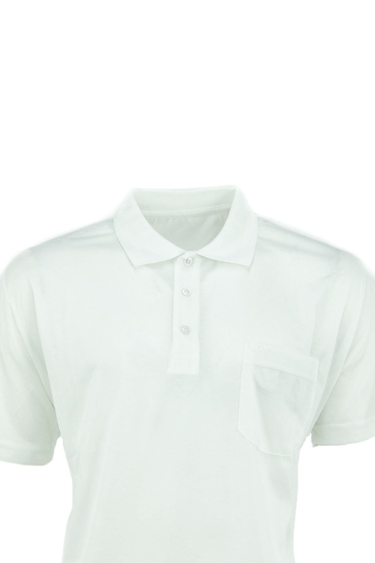 Erkek Cepli Kısa Kollu Düz Renk Normal Kesim Pamuklu Kumaş Gömlek Yaka T-shirt